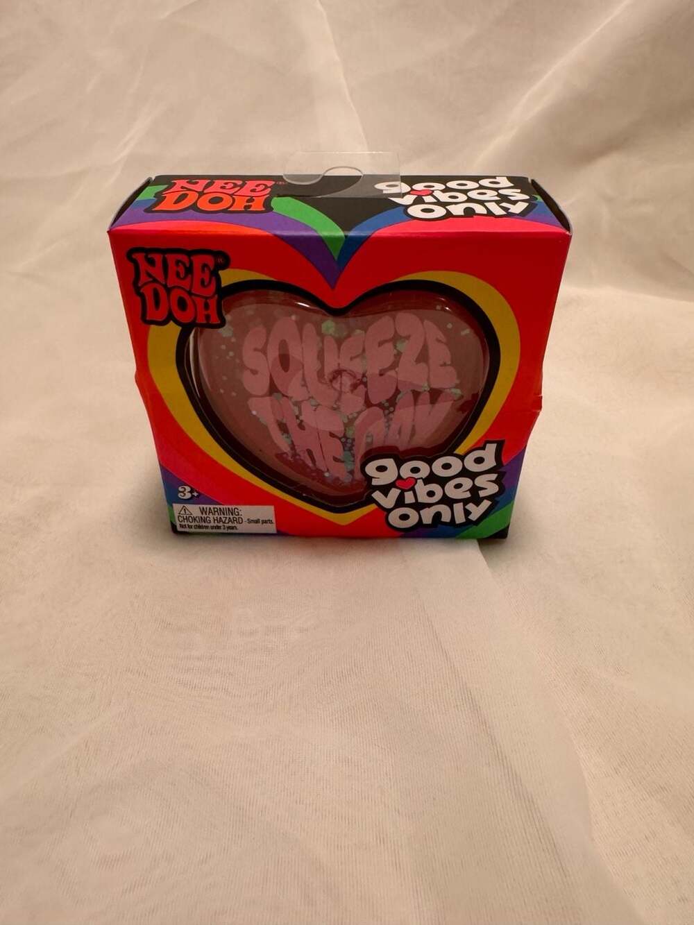 NeeDoh Good Vibes Only Heart Squeeze the Day Stress Ball